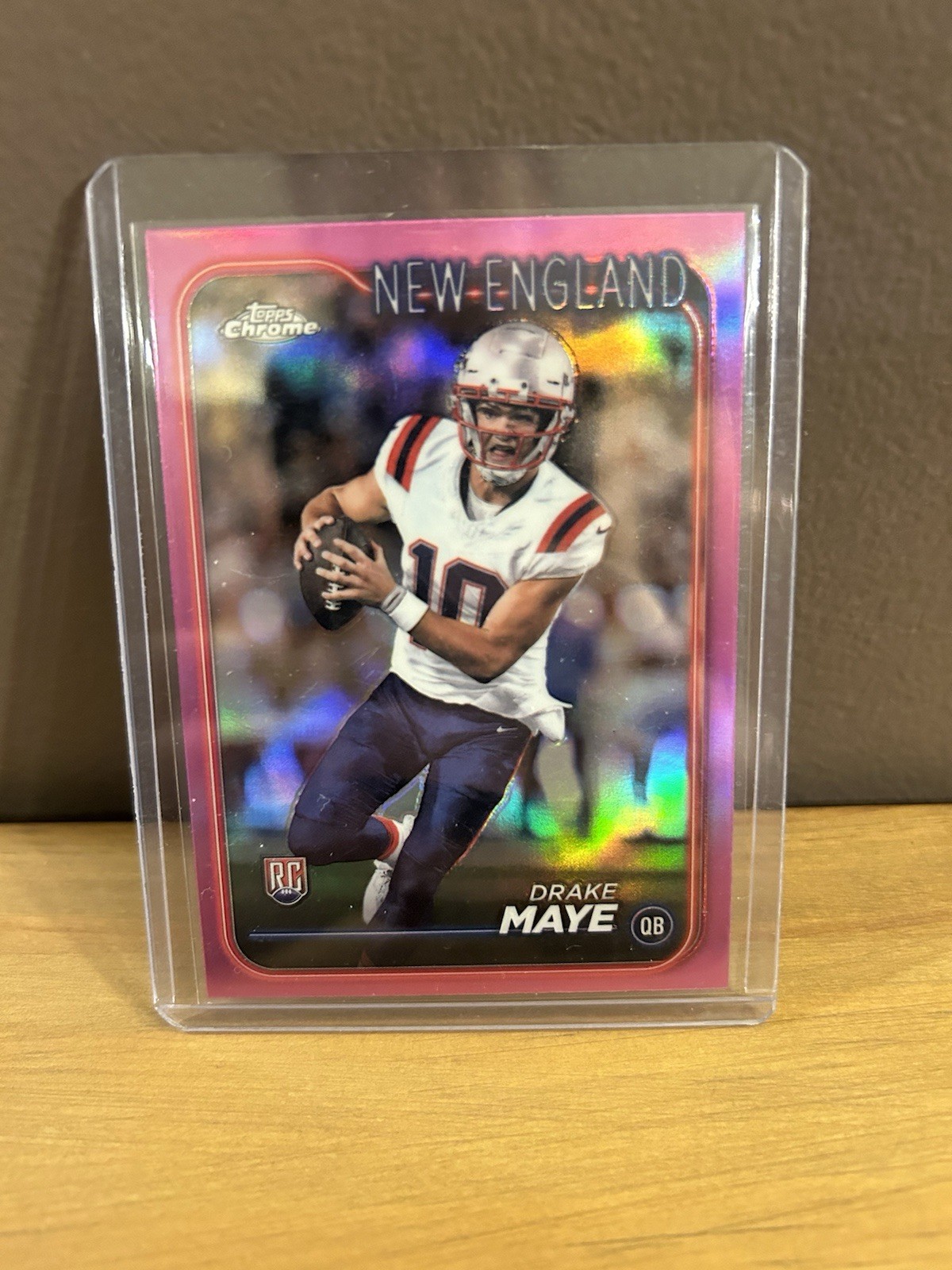 2024 Topps Chrome - Rookies Drake Maye #203 Pink Refractor (RC)