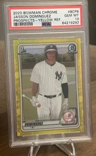 2020 Bowman Chrome Jasson Dominguez Prospects Yellow Ref /75 PSA 10