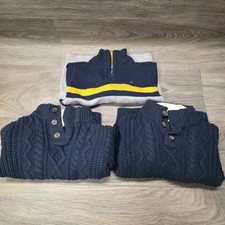 Tommy Hilfiger Gap Boys Sweaters Lot 3T-5 Years Blue Gray Cable Knit