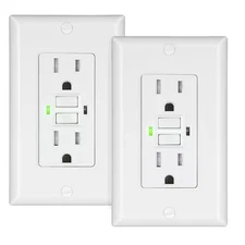 White 15 Amp Tamper Resistant GFCI Outlet Receptacle with LED Indicator, Decorat