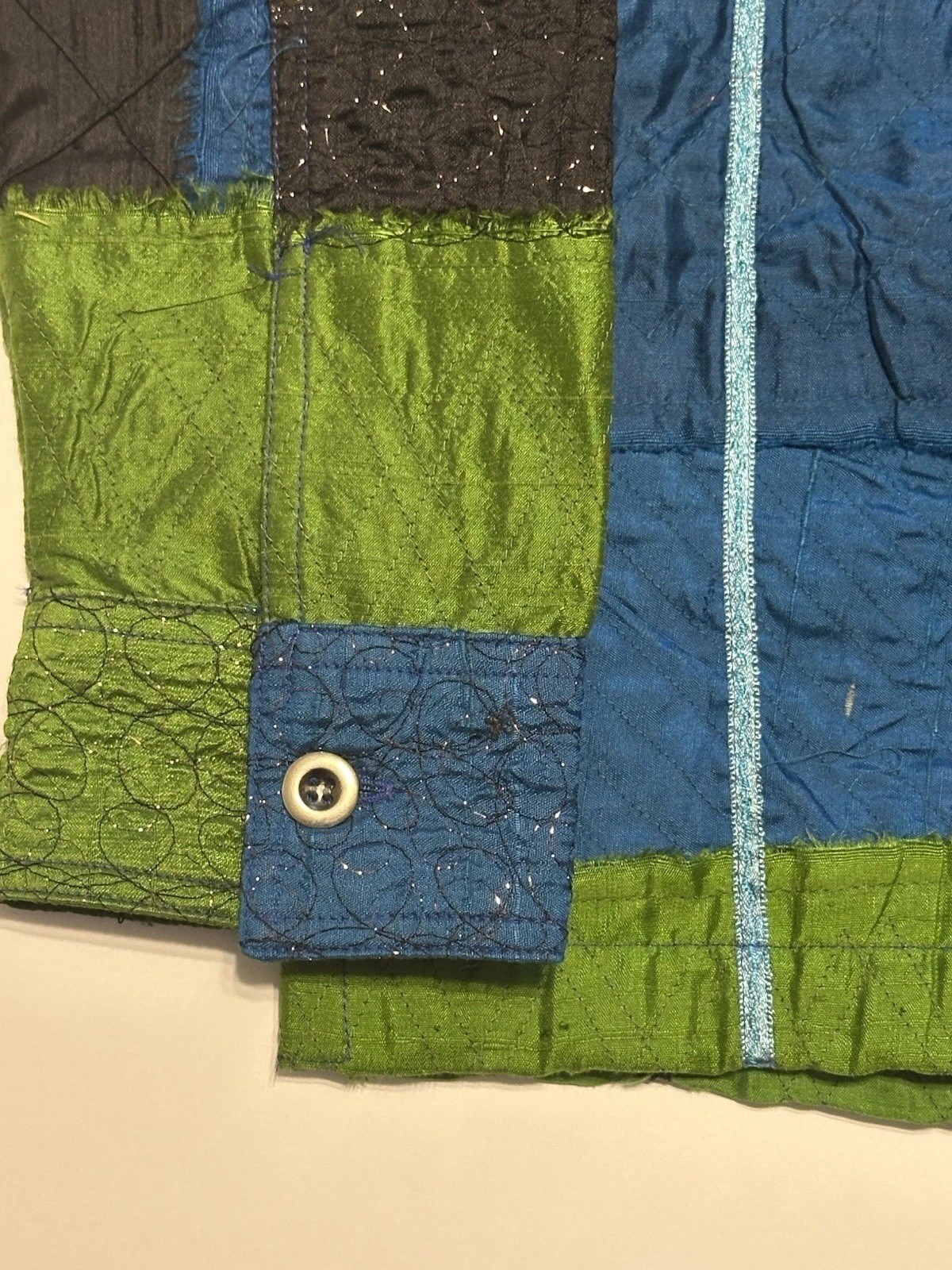 Vintage Easy Spirits Patchwork Metallic Jacket 10… - image 5