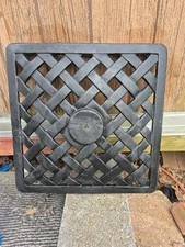 Cast Iron Patio Umbrella Stand -Floral Die Cut Design -17 x 17'" Base basket w