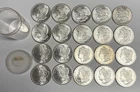 BU Roll of 20 1881-S Morgan Silver Dollars, $1 Coins All Original Mint State MS