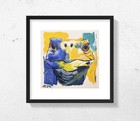 Blue Turtle Original Acrylic Painting 12x12 Canvas Pop Art Street Art — photo 1