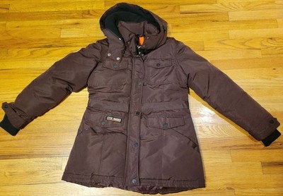 Steven Madden Winter Coat Jacket Merlot Maroon Medium Cold Weather Zip Up Hood