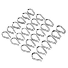 24 Pcs Chicken Heart Ring Stainless Cable Clamp Rope Tube Thimble 14.09 per metre