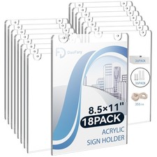 Daofary 18 Pack Wall Mount Acrylic Sign Holder 8.5x11 Clear Wall Mounted Picture