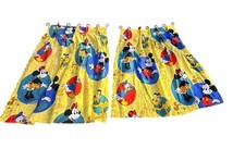 Vintage Disney Productions Mickey Mouse And Friends Fabric Curtain Panels