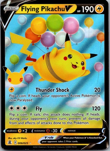 Flying Pikachu V 006/025 Celebrations 25th Anniversary Pokemon Card