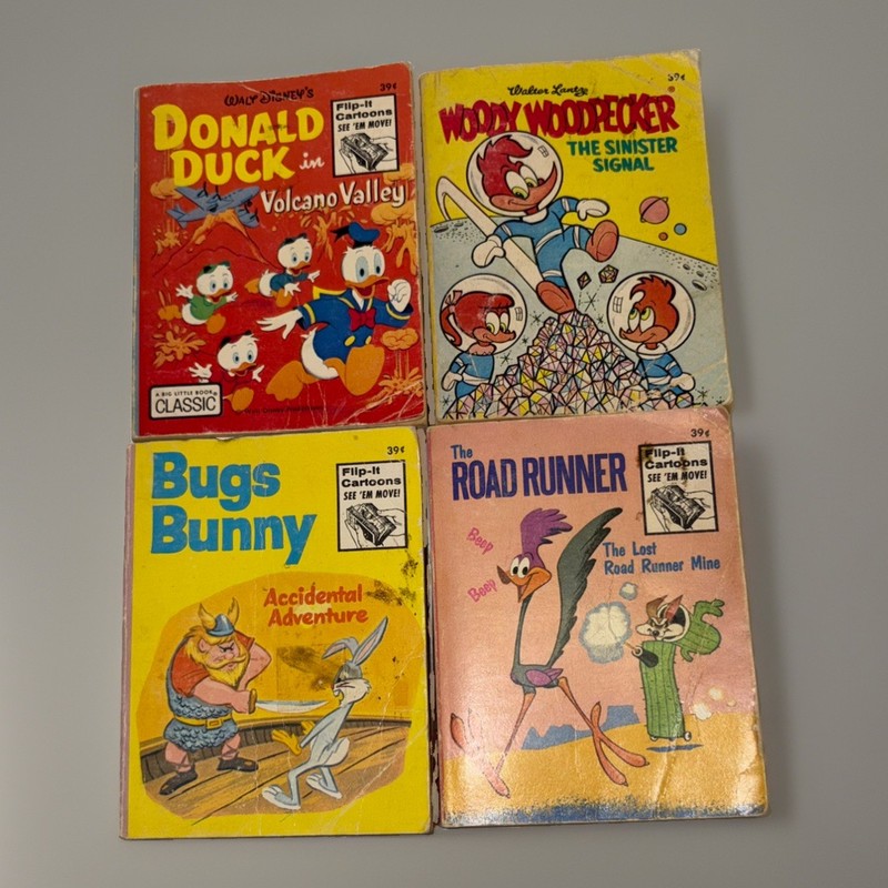 Lot Of Big Little Books Flip It Cartoons Road Runner Bugs Bunny Woody Woodpecker