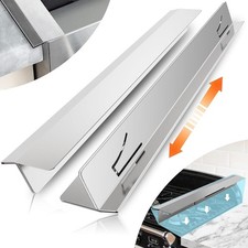 2PCS Kitchen Stove Counter Gap Covers, Stainless Steel Gap Cover, Cooktop Tri...
