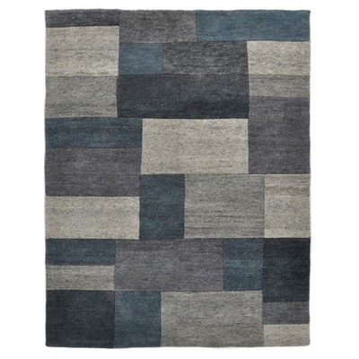 Teppich DALAS - anthrazit - handgeknüpft - 90x160 cm