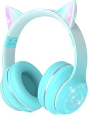 Bluetooth Kids Headphones,Cat Ear LED Light Up Kids Wireless Headphones,Bluetoot