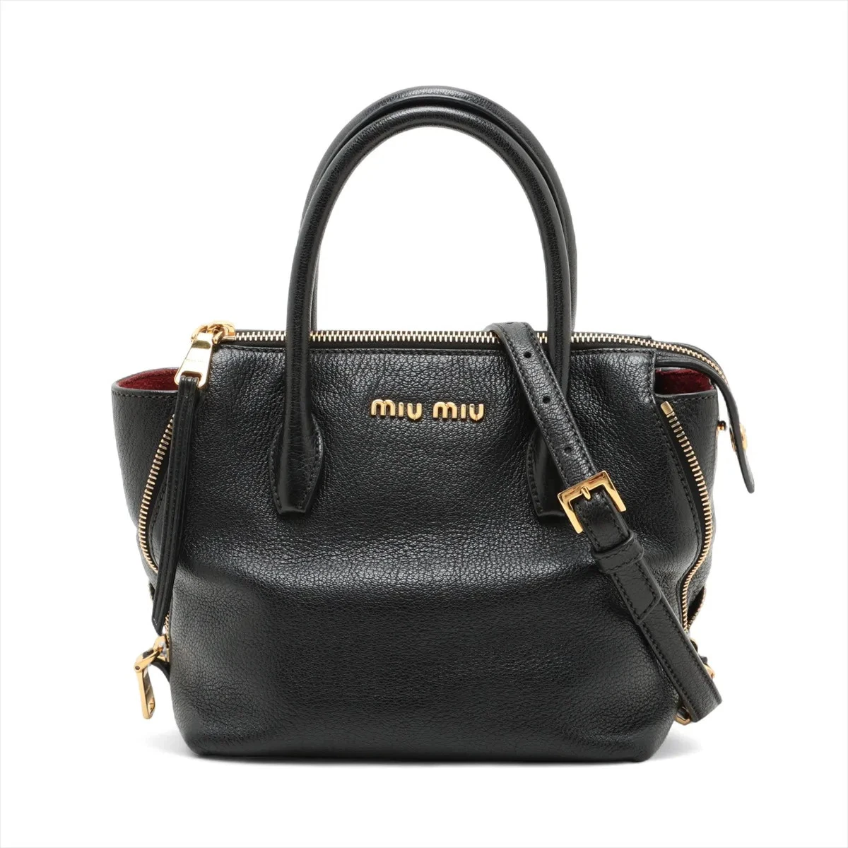 Black Leather Exterior Miu Miu Bags & Handbags for Women for sale