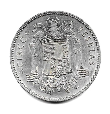 ESPAGNE monnaie de 5 Pesetas 1949 (49) Franco TTB à SUP - Photo 1/2