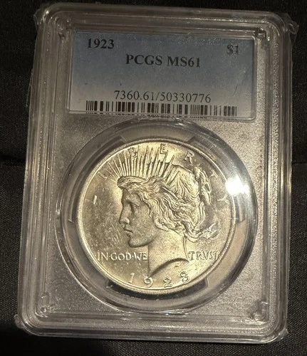 SILVER Peace Dollar 1923 $1 PCGS MS61