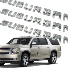 3X Glossy Chrome For Suburban Letters Emblems 3D Door Liftgate Badge 07-20