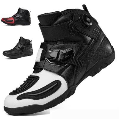 Men's Motorcycle Short Boots Professional Moto Shoes Non-slip Motorcycle Boots 