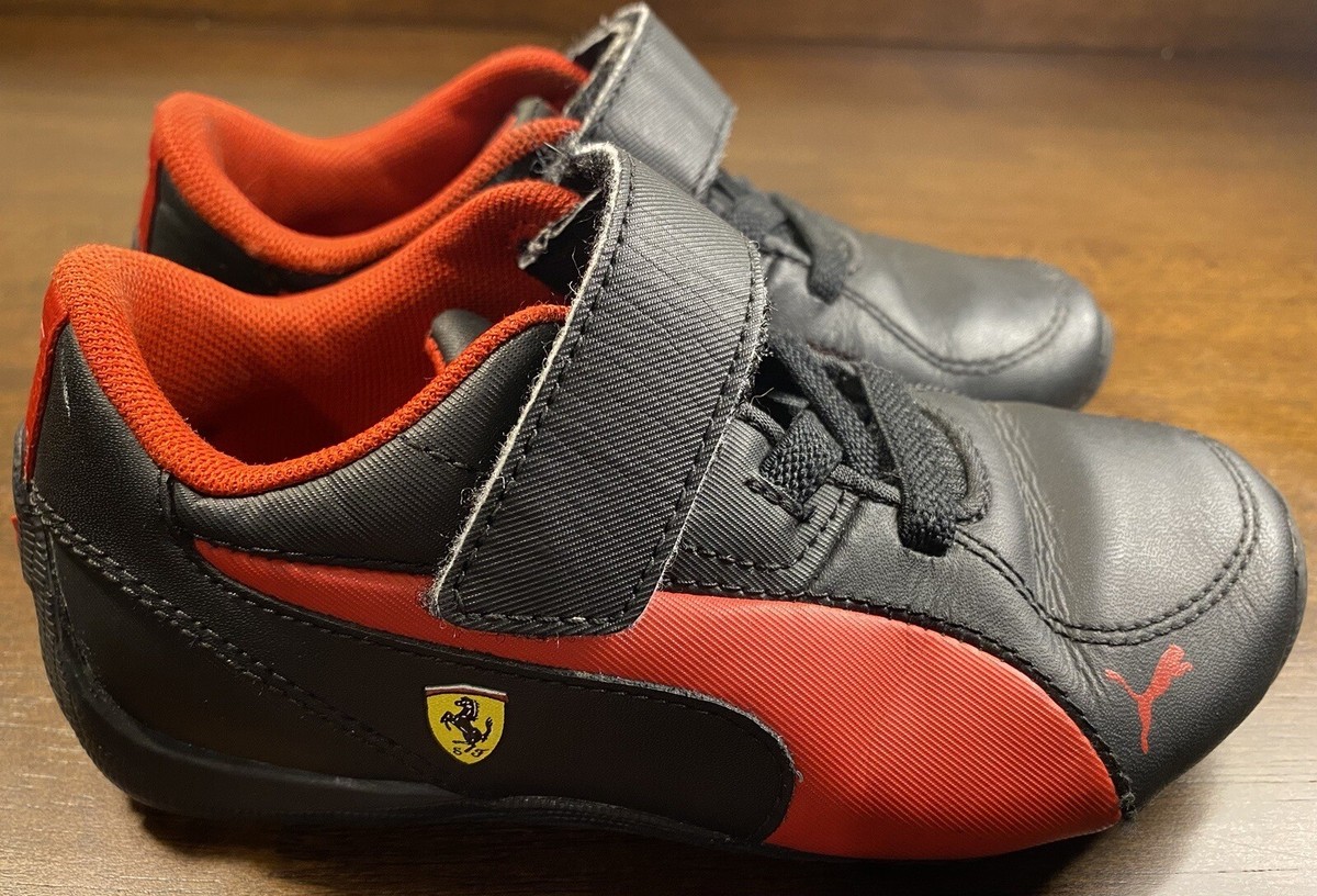 Puma Black and Red Ferrari Toddler Shoes Boy's Size US