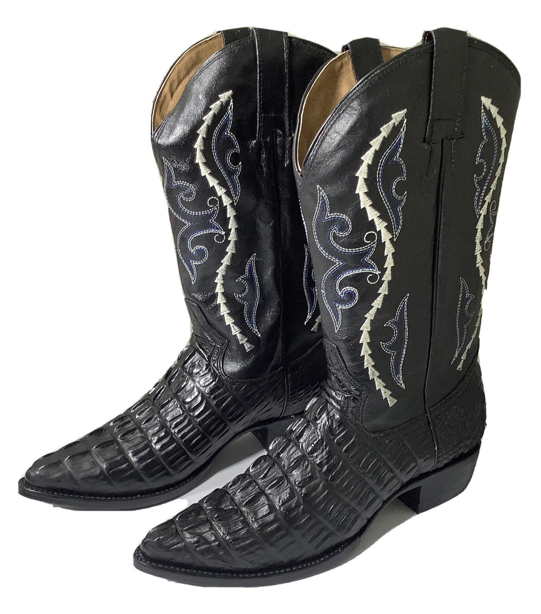 Gran Lider Mens Zapaterias Diana Black Leather Western Boot Imit