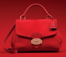 $4200 New Mulberry Primrose Pony Calf Leather Handle Bag Shoulder Red Satchel
