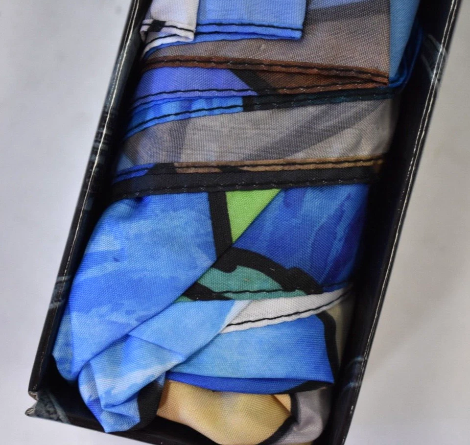 Galleria Vidrieras Paisaje Extra Grande 48" Paraguas Portátil Lluvia Plegable Foto 3 de 4