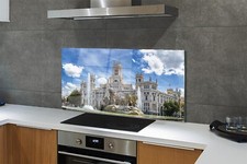 Tulup Küchenrückwand Spritzschutz aus Glas 140x70 Spain Fountain Palace Madrid