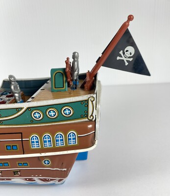 Vintage Modern Toys Japan Tin Pirate Ship Toy Battery Vintage Modern Toys Japan Tin Pirate Ship Toy Battery