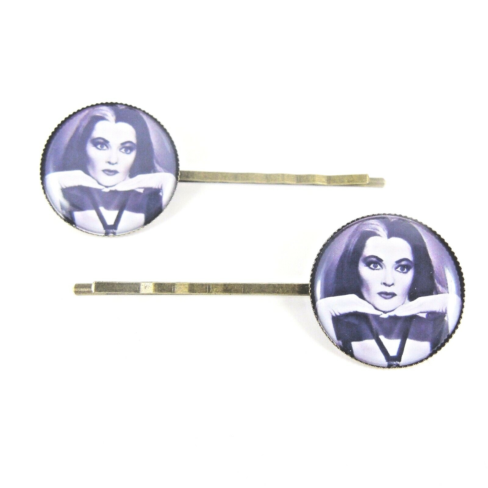 LILY MUNSTER HAIR SLIDES kitsch vintage retro horror goth psychobilly  vampire | eBay