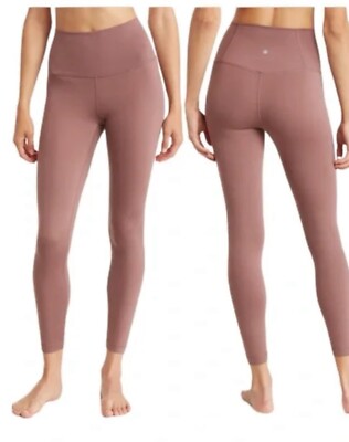 NWT Yogalicious Lux Powerlux 7/8 Ankle High Rise Legging Honey Glow Mauve $78 L