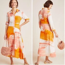 Anthropologie Dolan Women's Dress Cora Maxi Shirtdress Size 10