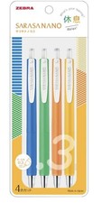 ZEBRA Sarasa Nano 4 Colors 0.3mm Relax Gel Ballpoint Pen Japan
