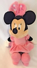 Disney MINNIE MOUSE in pink outfit 13" plush w/baby rattle inside Kids Preferred