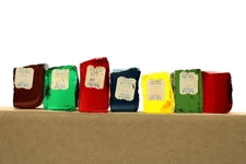 Lot of 7 BLENKO Glass Sample Blocks - Colorful - Vintage I