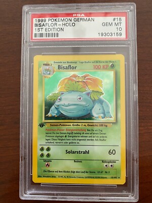 1999 Pokemon First edition Base Set PSA 10 German Bisaflor