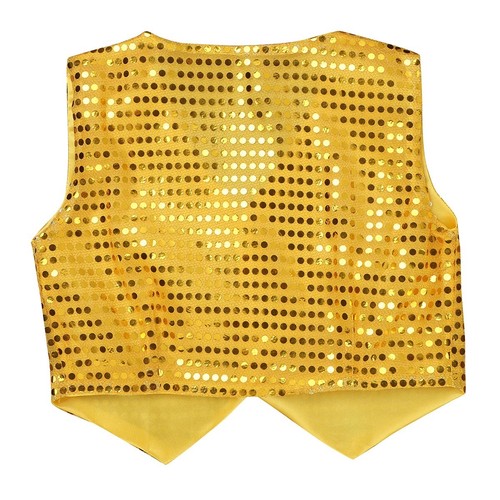 Kid Girls Boys Sequins Hip-hop Jazz Dance Waistcoat Sparkle Stage Performance - Picture 10 of 51