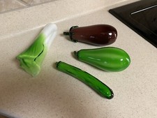 Vintage Murano Style Hand Blown Glass Vegetables  4 Pieces