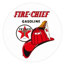 Texaco Fire Chief 3" Round Vinyl Decal (DC114C)