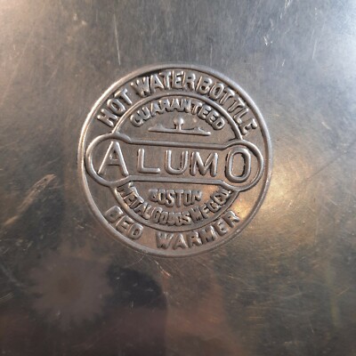 Vintage Aluminum Hot Water Bottle With Stopper ALUMO Bed Warmer BOSTON