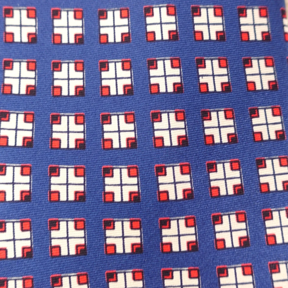 VINTAGE Accent Neck Tie Mens Blue Silk Isaac Zelcer Designer Necktie Handmade - Image 3 of 4