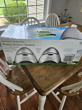 Sharper Image Wireless Outdoor Speakers ZipConnect Sound System SR288 