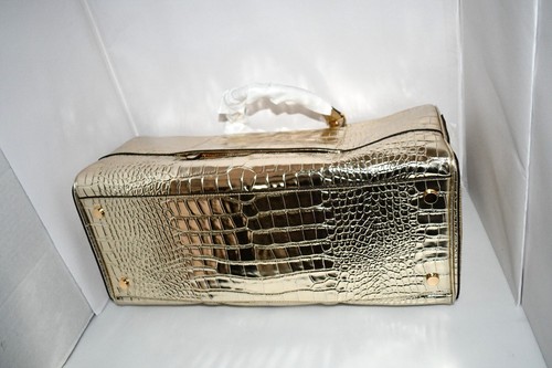 Michael Kors Weekender Tasche XL Metallic Krokodilleder in Gold #30F4G - Bild 8 von 11