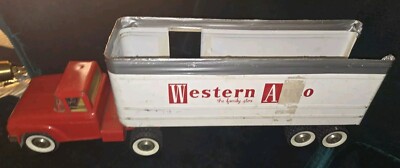 Vintage Structo Western Auto Stores Truck and Trailer 1960 s Original As Is