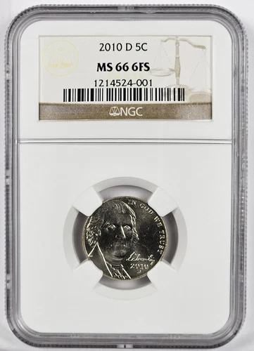2010 D Jefferson Nickel *** NGC MS 66 6FS