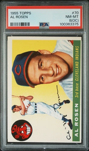 1955 Topps #70 Al Rosen PSA 8
