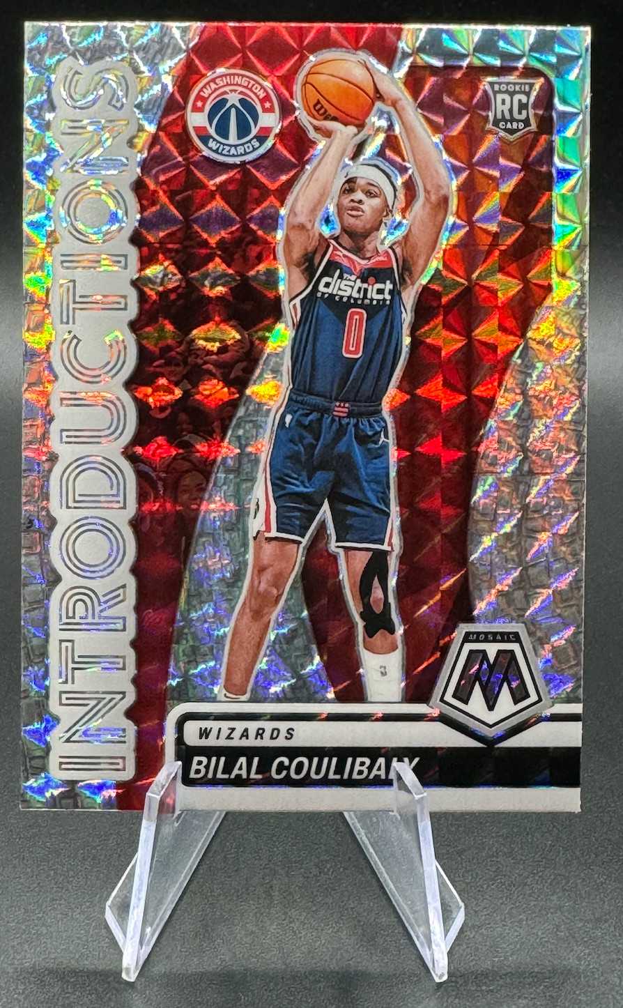 2023-24 Bilal Coulibaly RC #19 Panini Mosaic Rookie Introductions Silver Mosaic