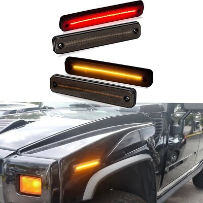 Jeu De Feux De Position Latéraux à LED Fumés Pour Hummer H2 2003-2009 - Neuf
