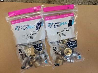SharkBite EvoPEX Drop Ear Elbow 1/2'' x 1/2'' FNPT 2- 3Pks Push To Connect
