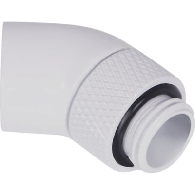Alphacool Eiszapfen Winkeladapter 45° drehbar G1/4 AG auf G1/4 IG - White