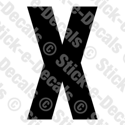 JERSEY LETTER X Vinyl Die Cut Decal Sticker Sport Athlete Alphabet Text ...
